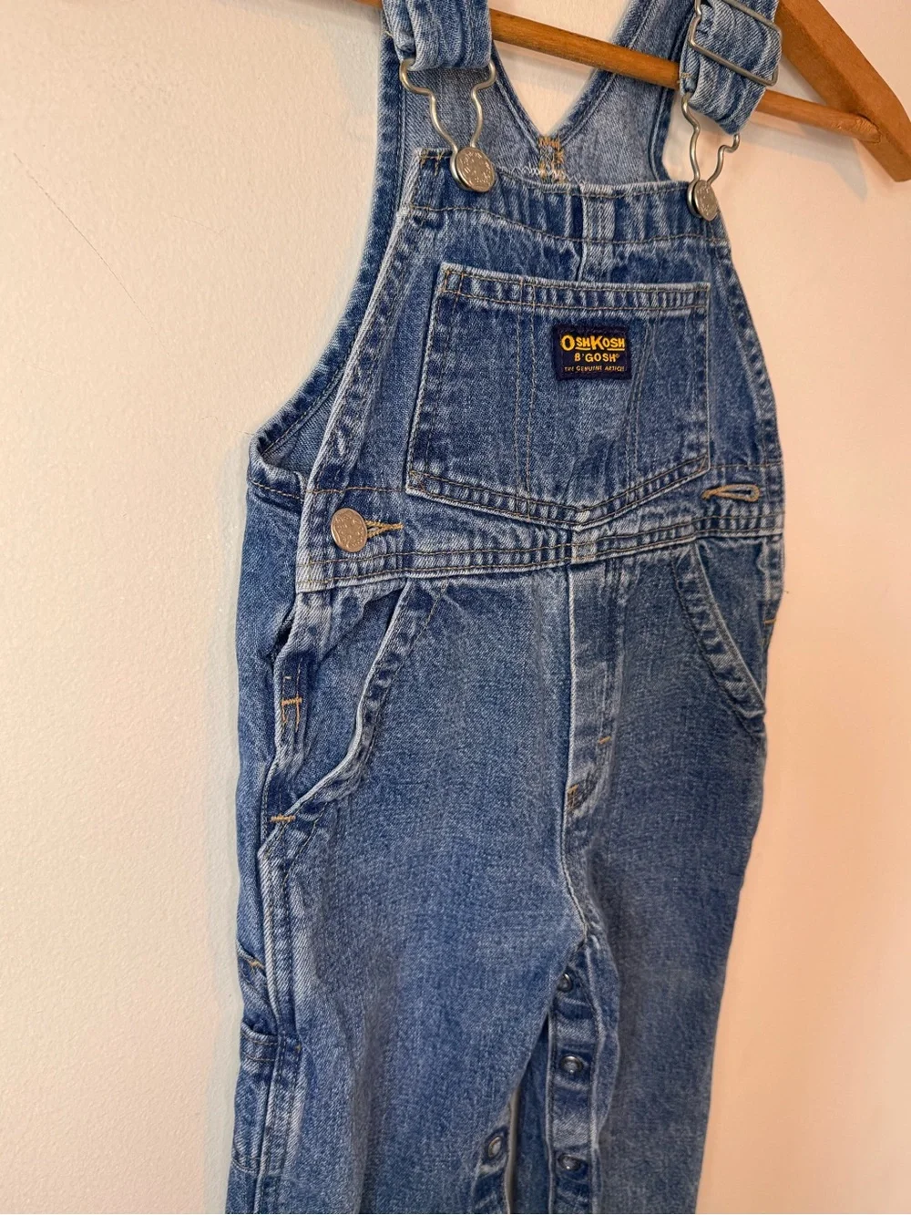 Vintage OshKosh B’Gosh Vestbak Denim Bib Overalls 2T Classic Carpenter Snap Leg